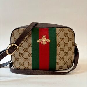 Gucci Bee Canvas Crossbody Bag